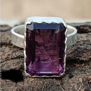 New 925 Sterling Silver Amethyst Ring size 8